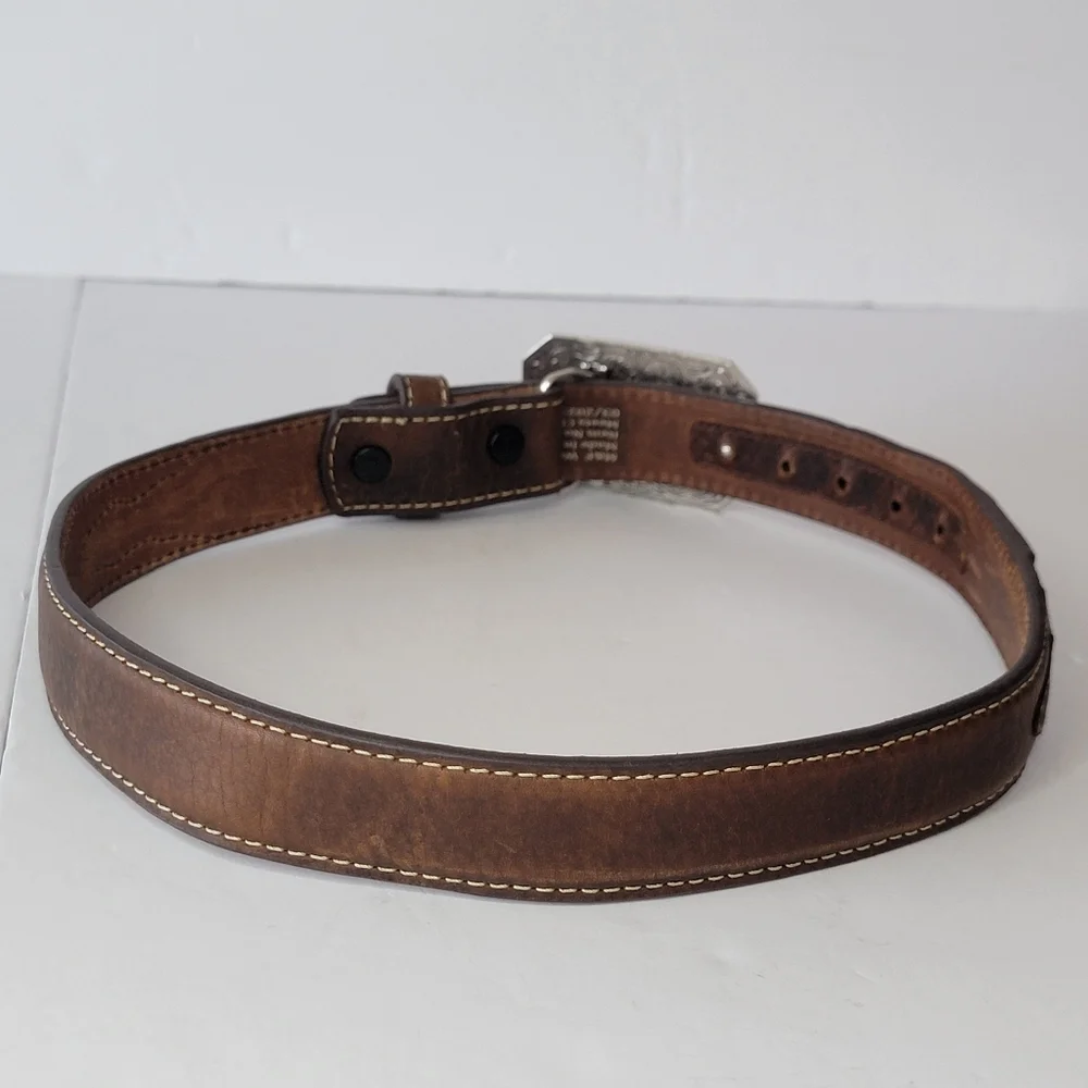 Wester Leather 3D Longhorn Buckle Belt
